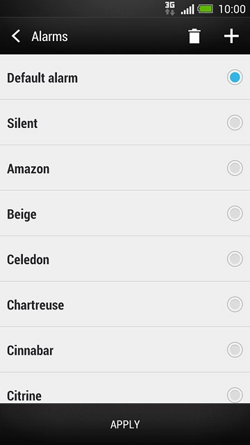 Press the different alarm tones to listen to them.
