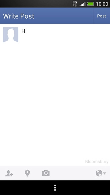 Write the required text and press Post.