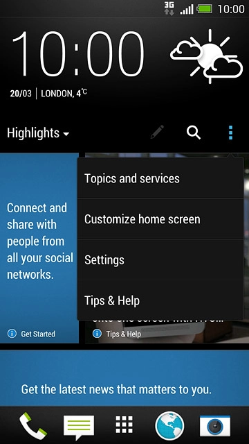 Press Customize home screen.