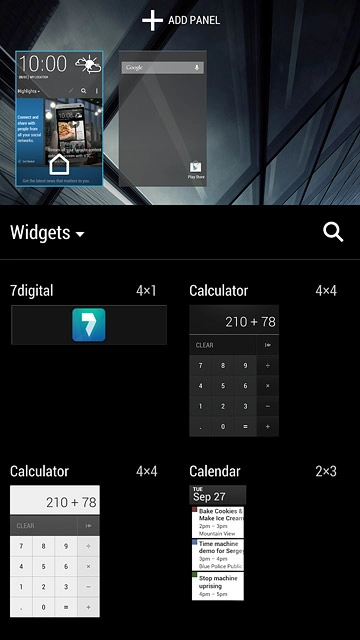 Press the drop down list in the left side of the display.