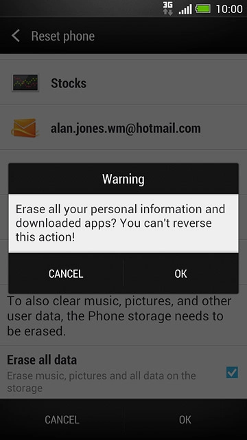 Press OK to confirm.Wait a moment while the factory default settings are restored.Follow the instructions on the display to set up your phone and prepare it for use.