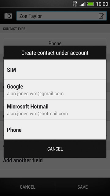 Press SIM, the required account or Phone.