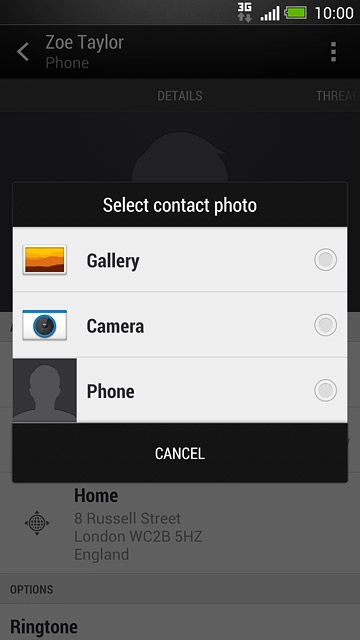 To assign an existing picture:Press Gallery.