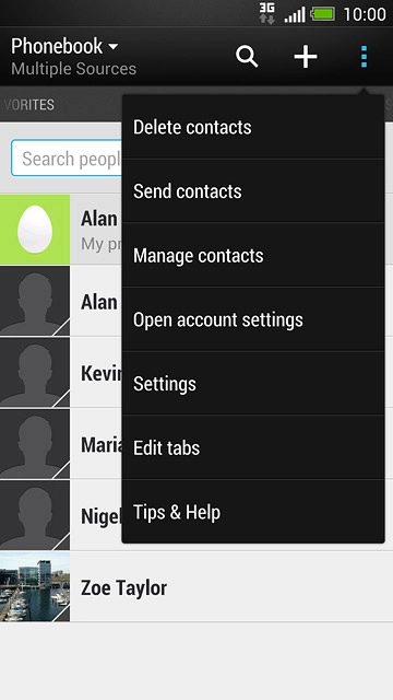 Press Manage contacts.