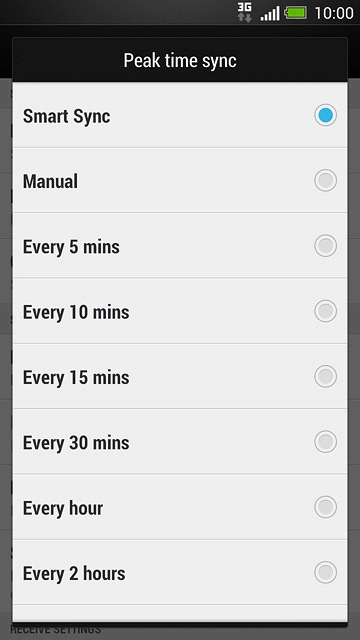 Press Smart Sync, Manual or the required interval.