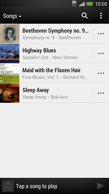 Press the drop down list at the top of the display.