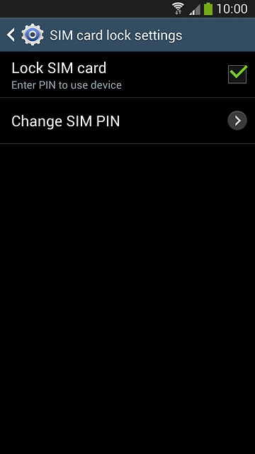 Press Lock SIM card to turn the function on or off.