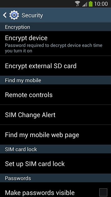 Press Set up SIM card lock.