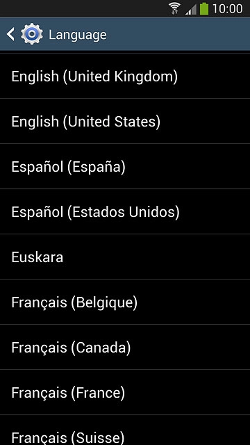 Press the required language.