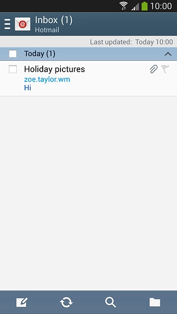 Press the required email message to read it.