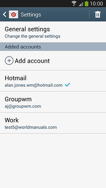 Press the required email account.