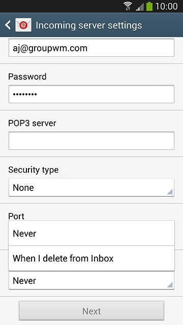 Press Never or When I delete from Inbox.