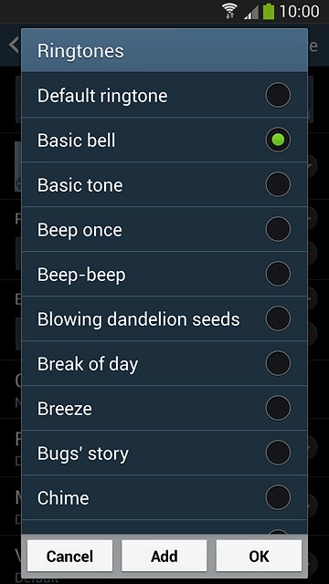 Once you've found a ring tone you like, press OK.