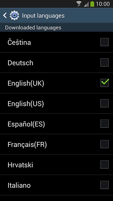 Press the required language to add it.