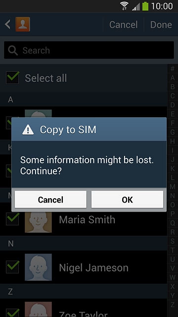 Press OK to confirm.