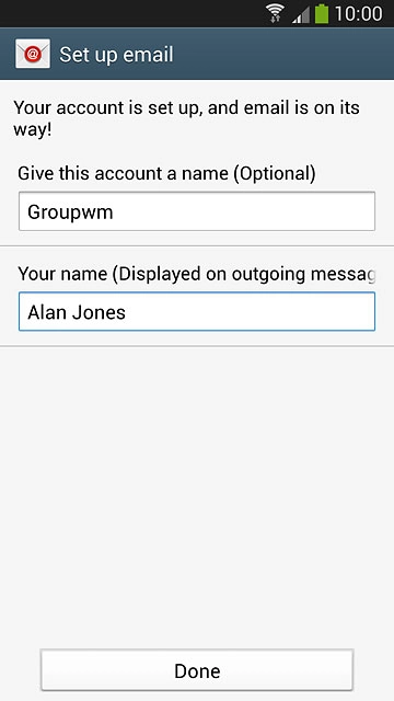 Press Done.Wait while your phone retrieves new email messages.