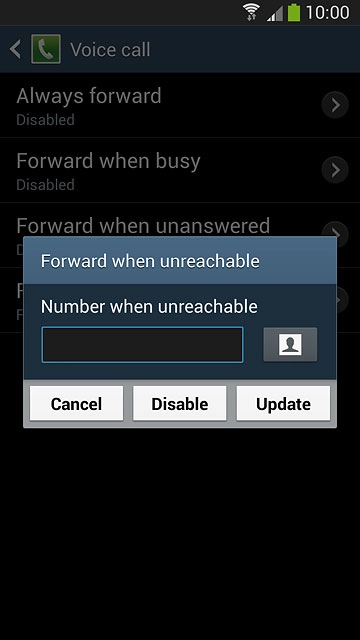 Press Disable.Repeat until all diverts have been cancelled.