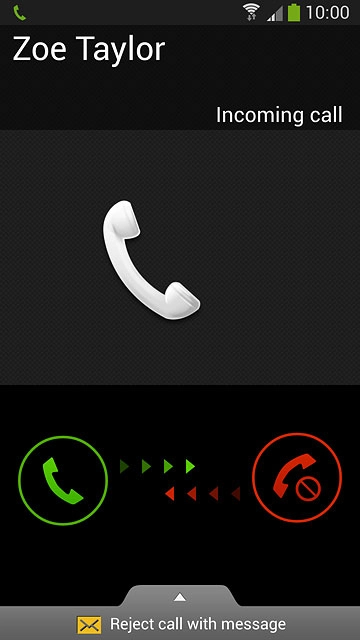 Press and drag the reject call icon left.