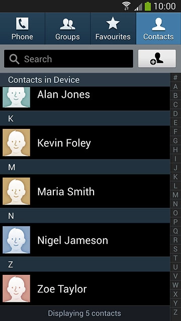 Press the new contact icon.