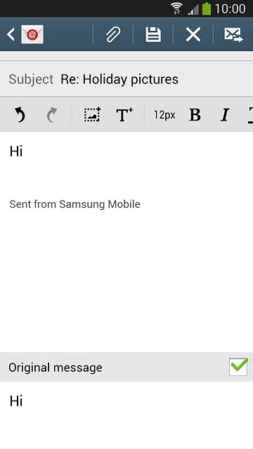 Press the send icon.