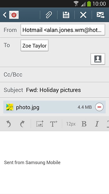 Press the send icon.