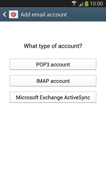 Press Microsoft Exchange ActiveSync.