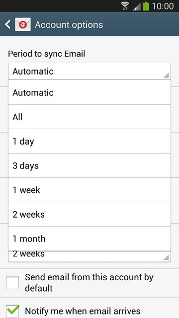 Press the required setting.