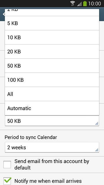 Press the required setting.