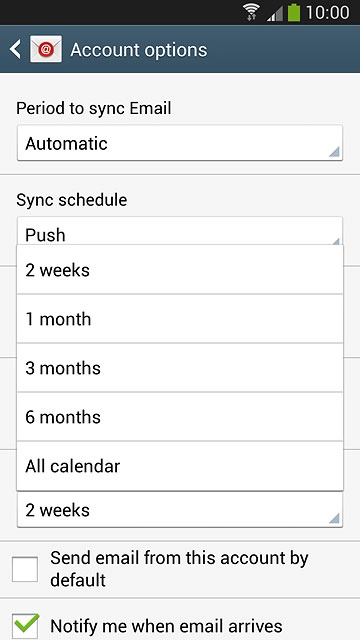 Press the required setting.