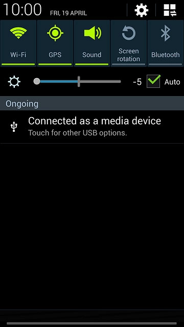 Slide your finger down the display starting from the top edge of your phone.Press the settings icon.