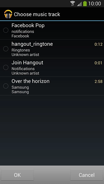 Go to the required folder.Press the different ring tones to listen to them.
