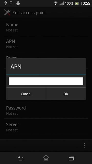 Key in live.vodafone.com and press OK.