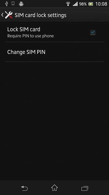 Press Lock SIM card to turn the function on or off.