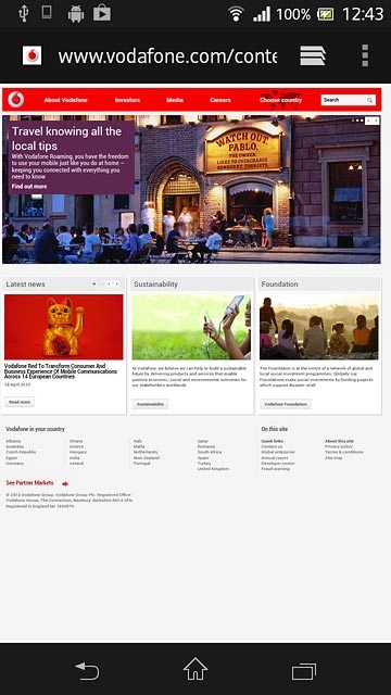 Slide your finger down the display.Press the address bar.