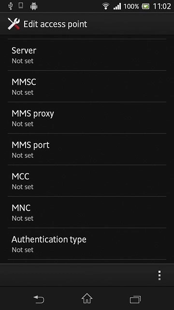 Press Authentication type.