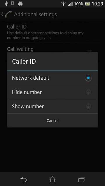 Press Hide number or Show number.