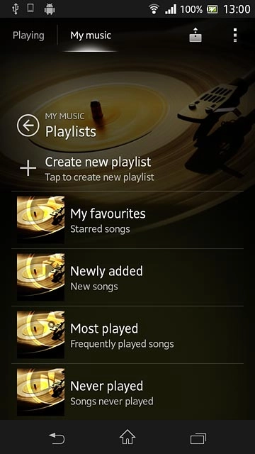 Press Create new playlist.Key in a name for the playlist.