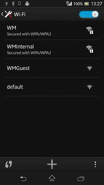 A list of Wi-Fi networks within range is displayed.Press the required Wi-Fi network.Follow the instructions on the display to select security settings, if required.