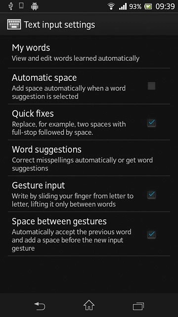 Press Word suggestions.