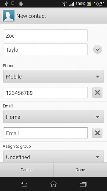 Press Email and key in the required email address.