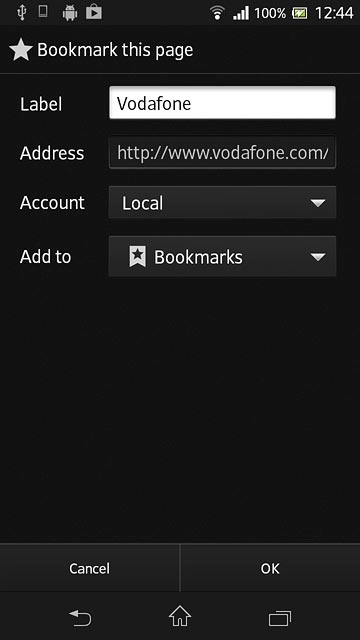 Edit the name of the bookmark and press OK.
