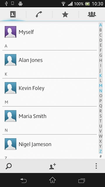 Press the new contact icon.