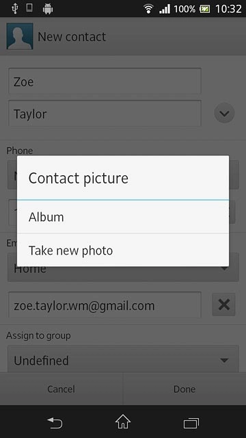 To take a new picture:Press Take new photo.