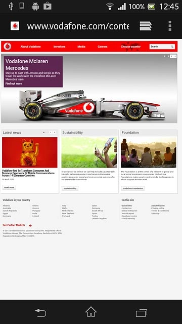 Press the menu icon.