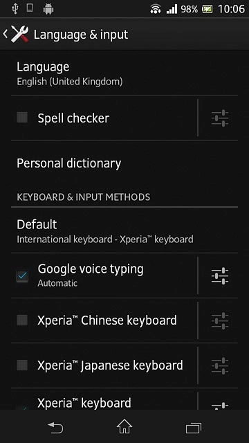 Press the home icon to return to the home screen.
