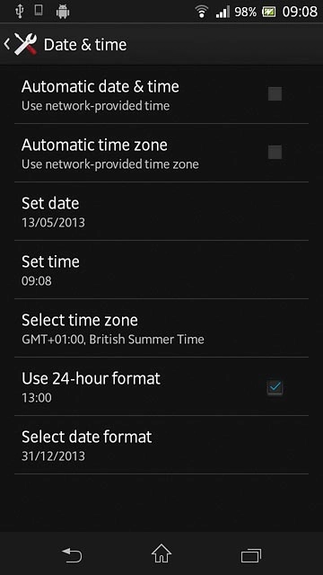 Press the home icon to return to the home screen.