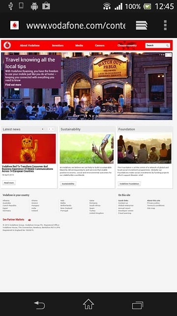 Press the home icon to return to the home screen.