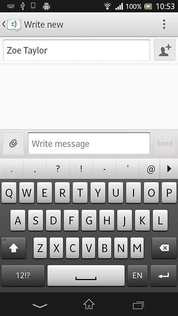 Press Write message.Write the text for your text message.