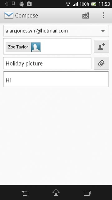 Press the attachment icon.