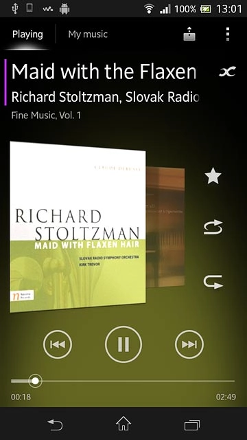 Press the repeat icon the necessary number of times to select the required setting.